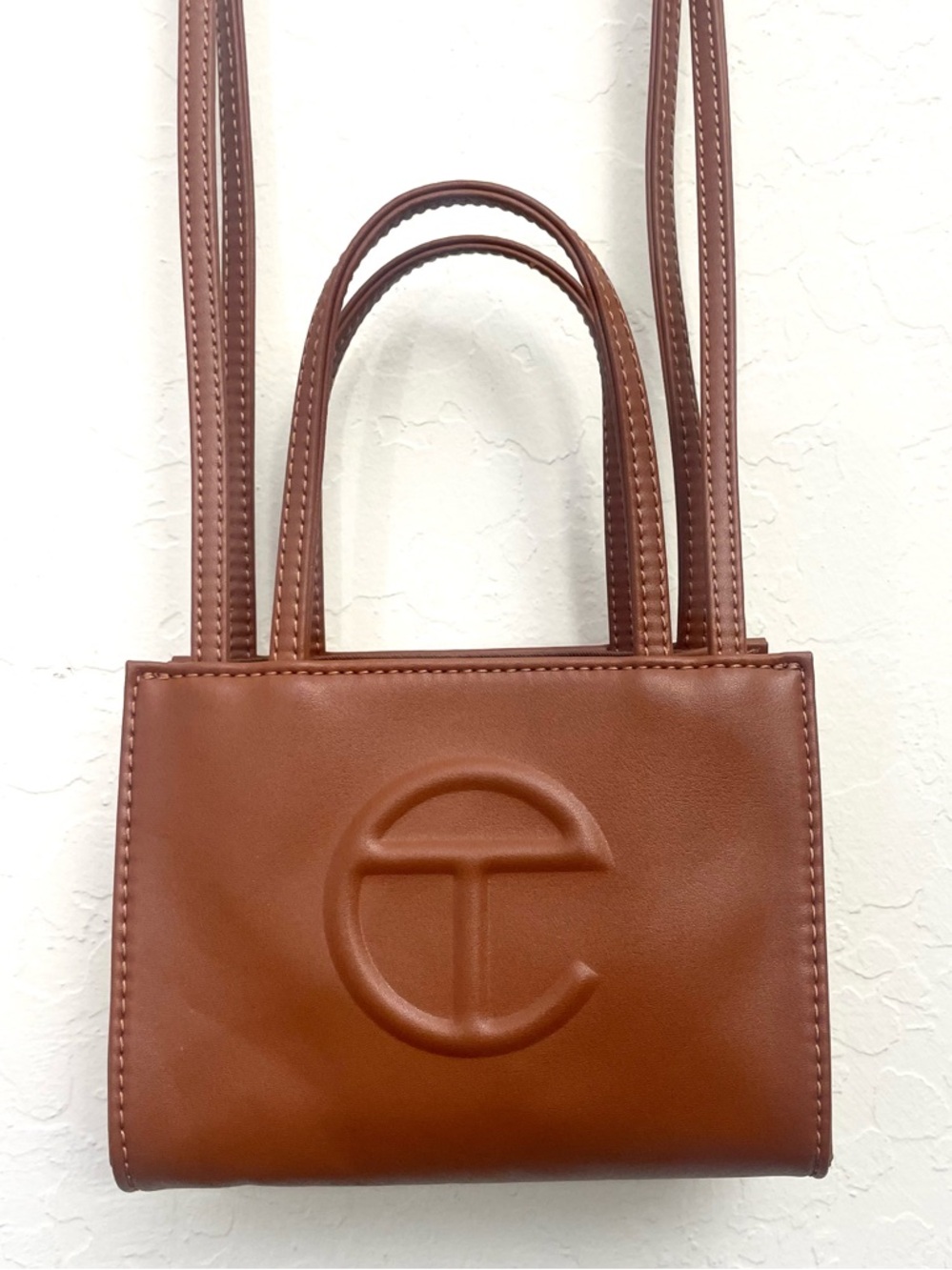 TELFAR Brown Mini Small Vegan Shopper Crossbody Bag